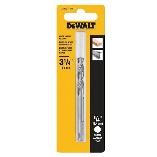 DAH99314PB Pilot Drill Bit, 1/4 in Shank