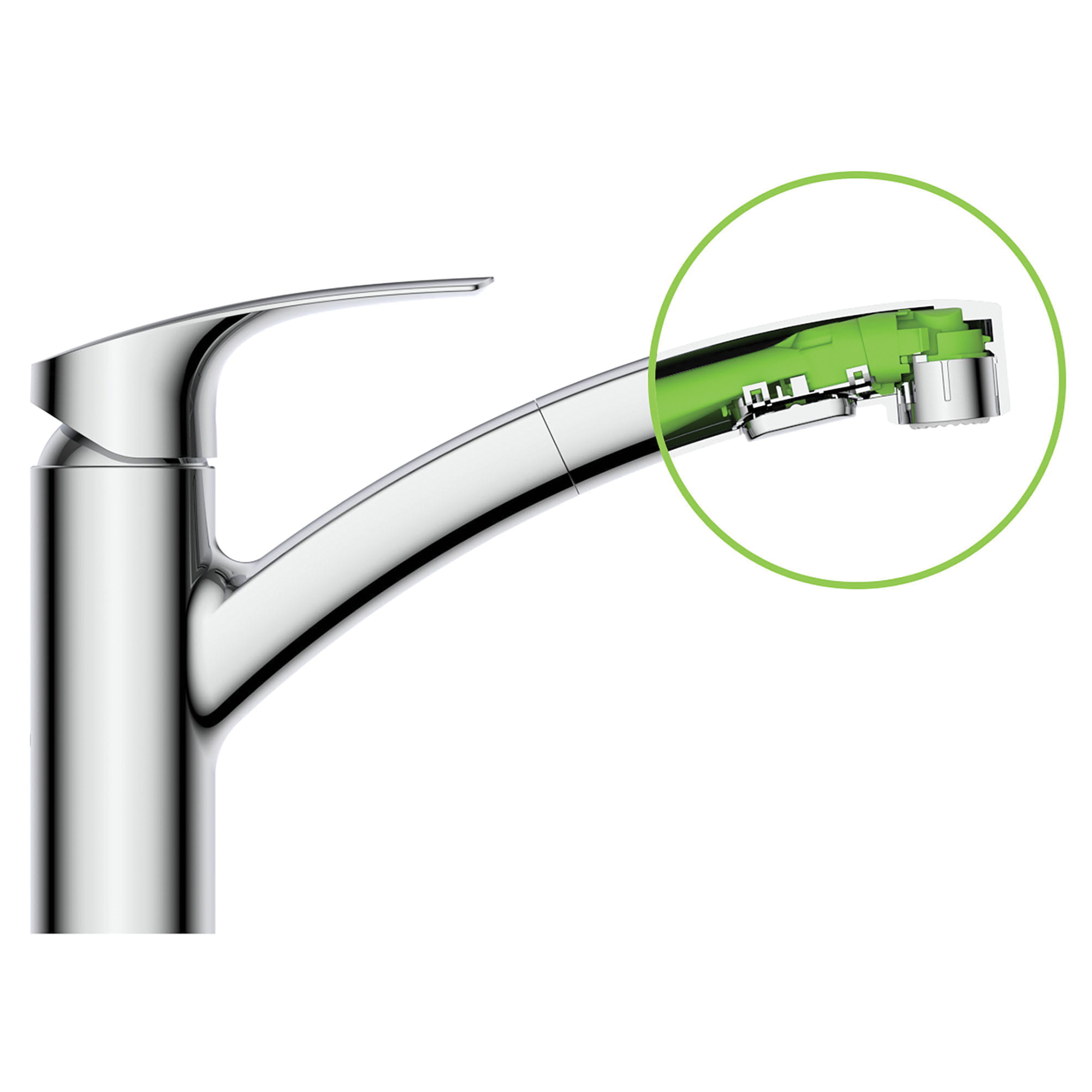 Eurosmart Kitchen Faucet, Grohe, Pull Out, 1-Handle, Chrome - 3