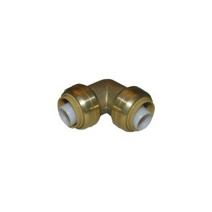 Lasco Magnagrip Series 19-8044 Push Fit Elbow, 5/8 in, 90 deg Angle, Brass, 200 psi Pressure