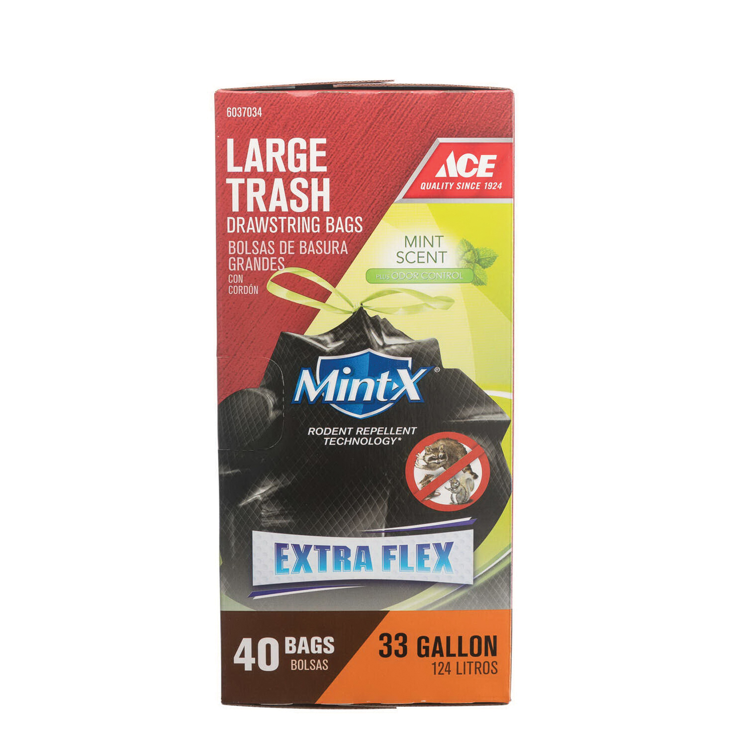 Trash Bags, ACE, Mint-X Rodent Repellent, 33 gal, Black, 40-Count - 3