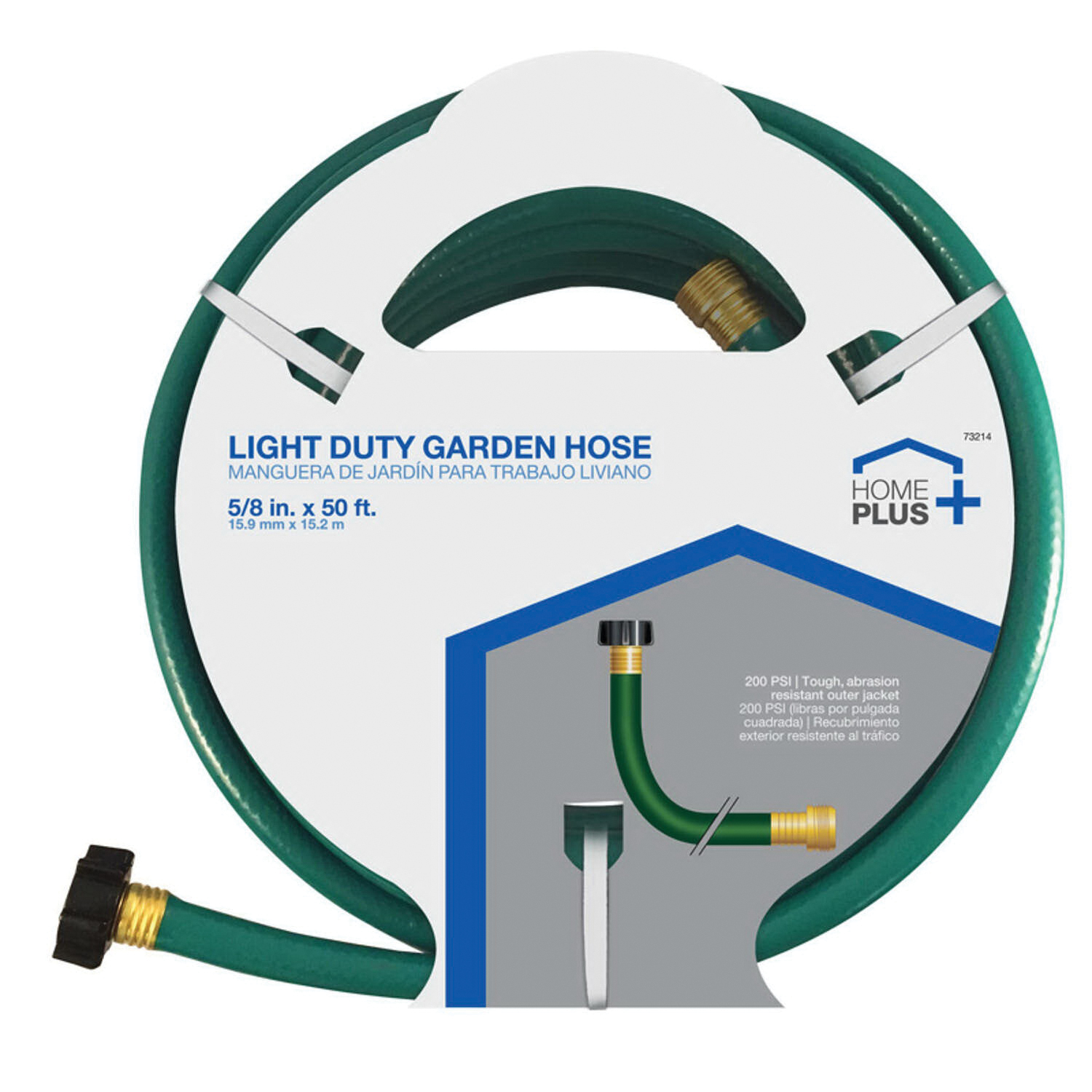 FR5850ACE Light Duty Garden Hose, 5/8 in, 50 ft L, Rubber/Vinyl, Green