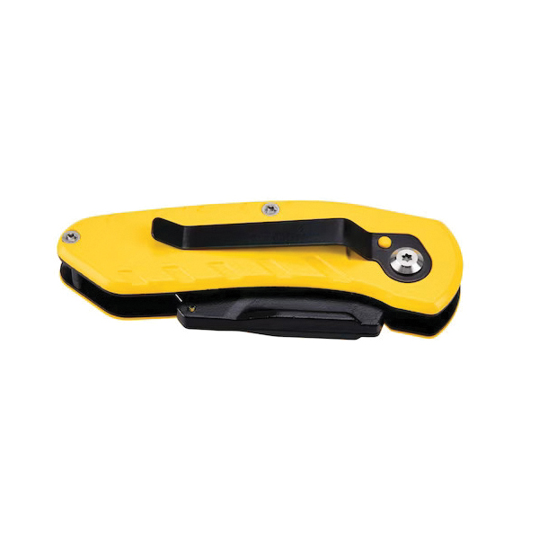 Compact Knife, Stanley, 2-7/16 in L Blade, 0.024 in W Blade, Carbon Steel Blade, Black/Yellow Handle - 4
