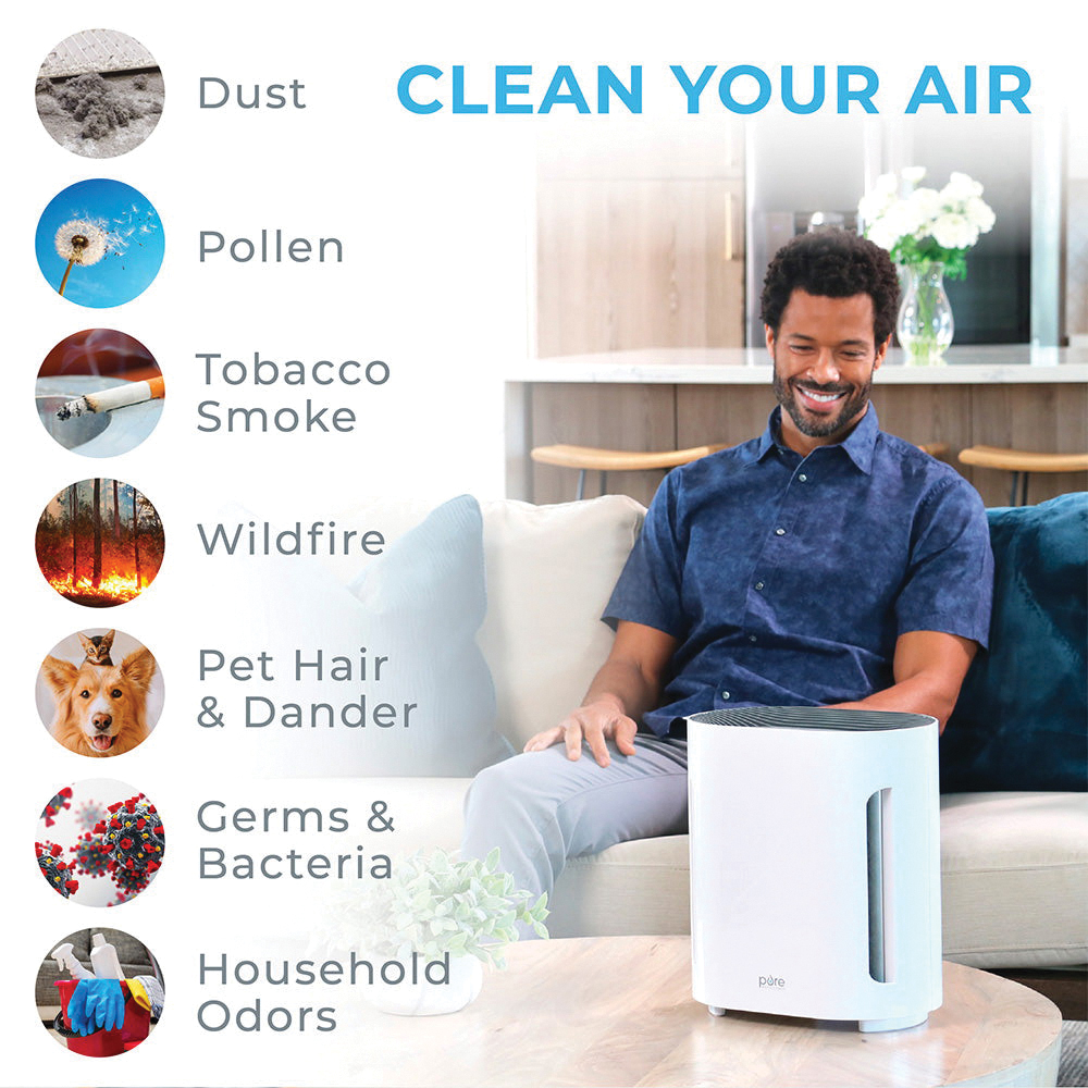 3-in-1 True HEPA Air Purifier, Purezone , UV-C, 200sqft - 2