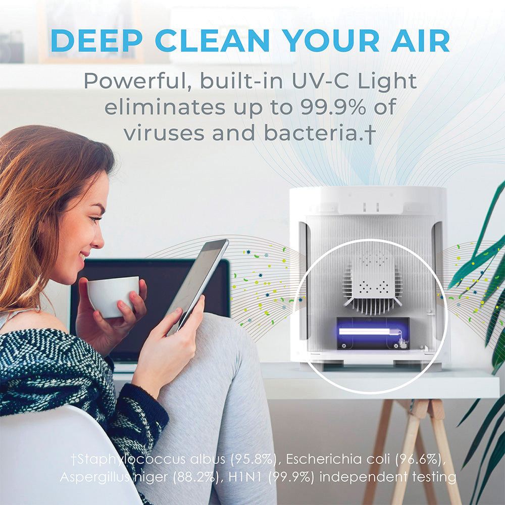 3-in-1 True HEPA Air Purifier, Purezone , UV-C, 200sqft - 4