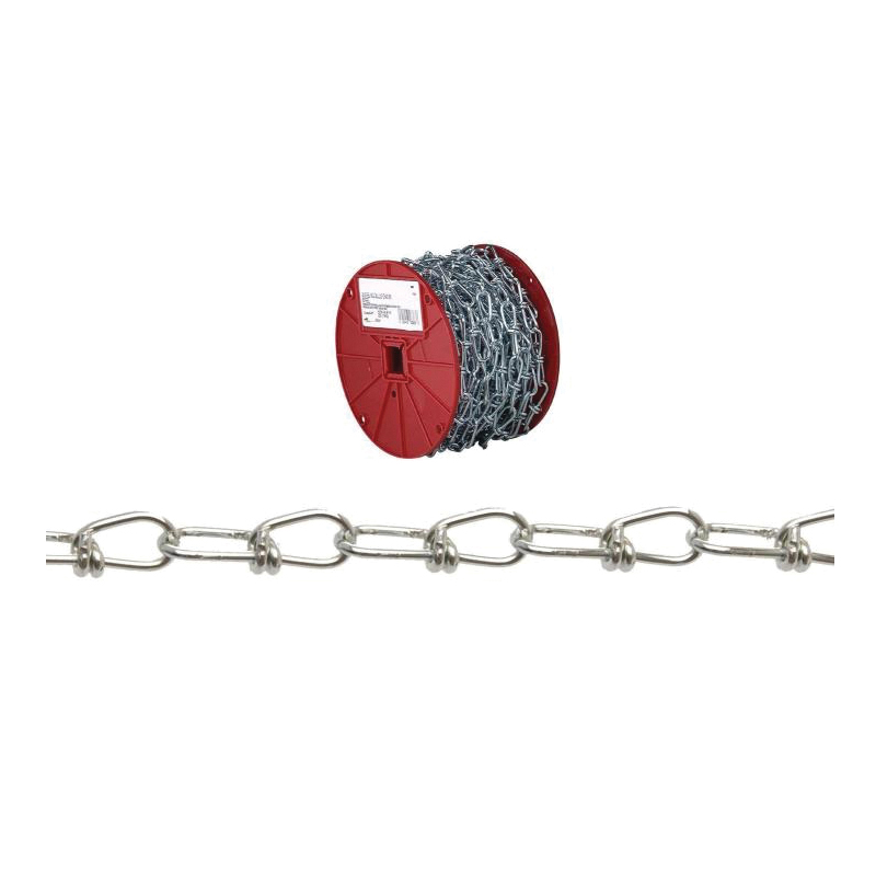 T0720127N Double Loop Chain Reel, #1, 250 ft L, 155 lb Working Load, Carbon Steel, Zinc-Plated