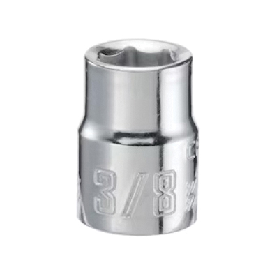 CMMT43001 Socket, 3/8 in Socket, Shallow Socket, 3/8 in Drive, 6-Point, Steel, Polished Chrome