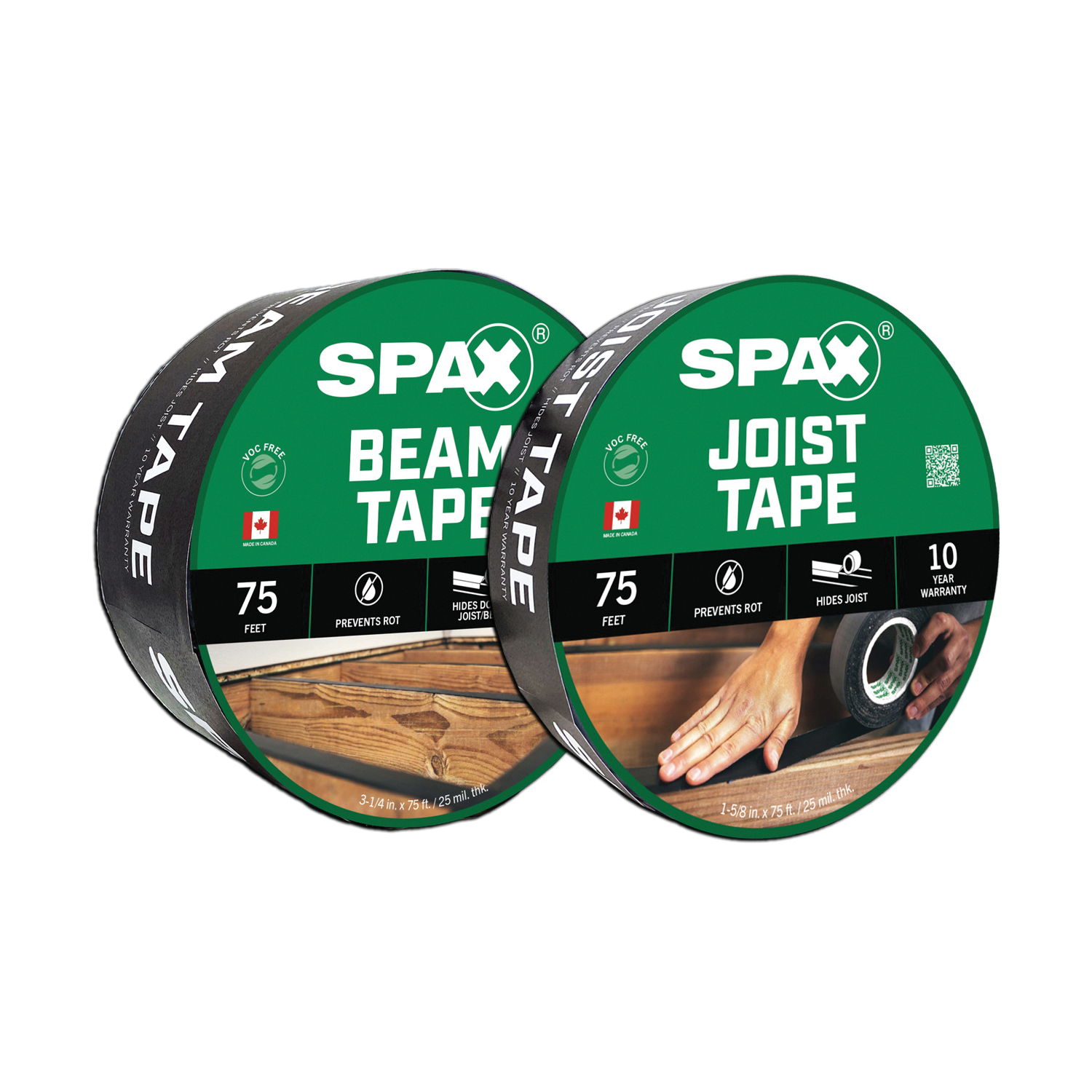 Deck Joist Tape, Spax, Self-Adhesive, 1-5/8 in W x 75 ft L - 2