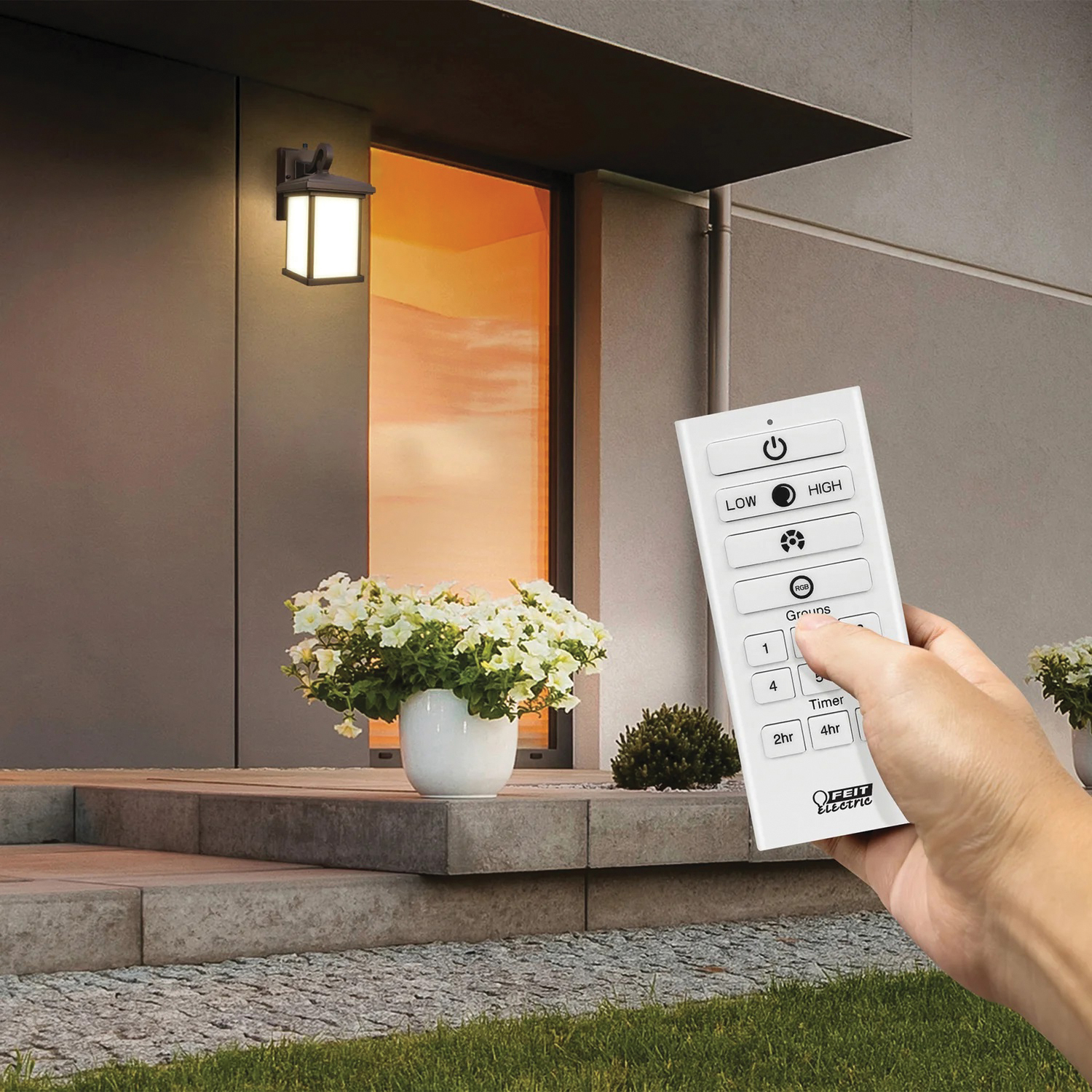 OneSync Outdoor Wall Lantern, Feit Electric, Integrated LED, Bronze - 3