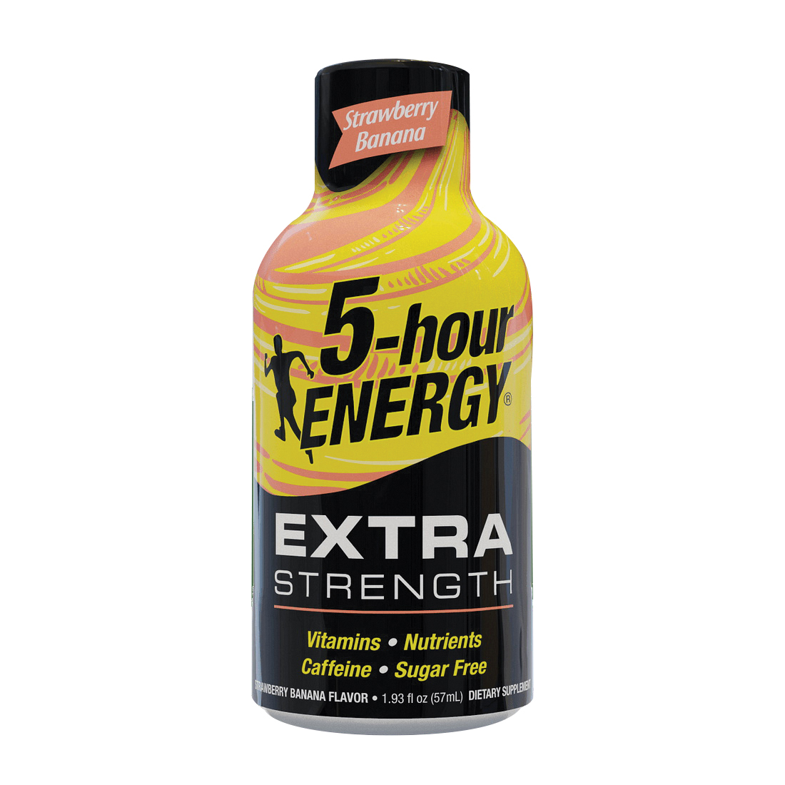 786127 Extra Strength Energy Shot, Banana, Strawberry, 1.93 fl-oz, Bottle