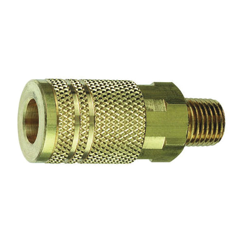 Coupler, Tru-Flate, 1/4 in, Plug x MNPT, Brass - 1