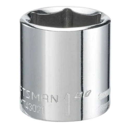 CMMT43021 Socket, 1 in Socket, 3/8 in Drive, 6-Point, Steel, Polished Chrome