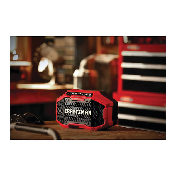 Cordless Bluetooth Speaker, Craftsman, 100 ft Wireless Range, Red - 5