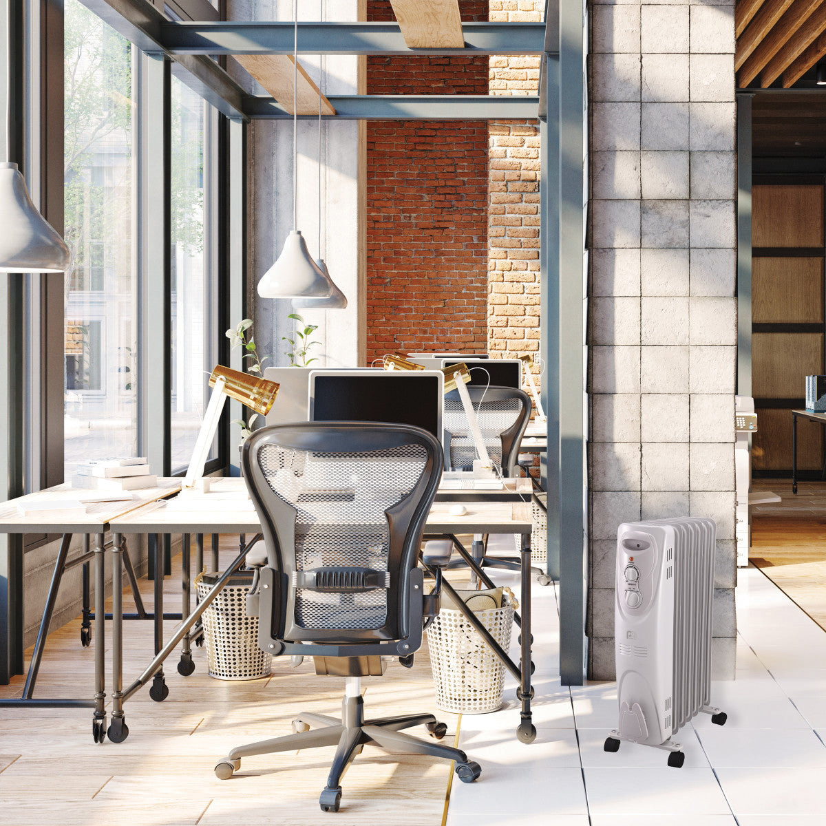 Radiator Heater, Perfect Aire, 12.5 A, 125 V, 600, 900, 1500 W, 5120 Btu Heating, 2-Heating Stage, White - 3