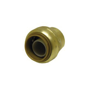 Lasco Magnagrip Series 19-8086 Push Fitting Cap, 7/8 in, Brass, 200 psi Pressure