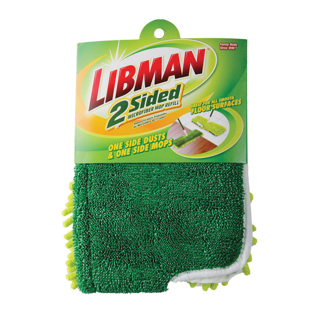 1173 2-Sided Reversible Mop Refill, Microfiber, Green