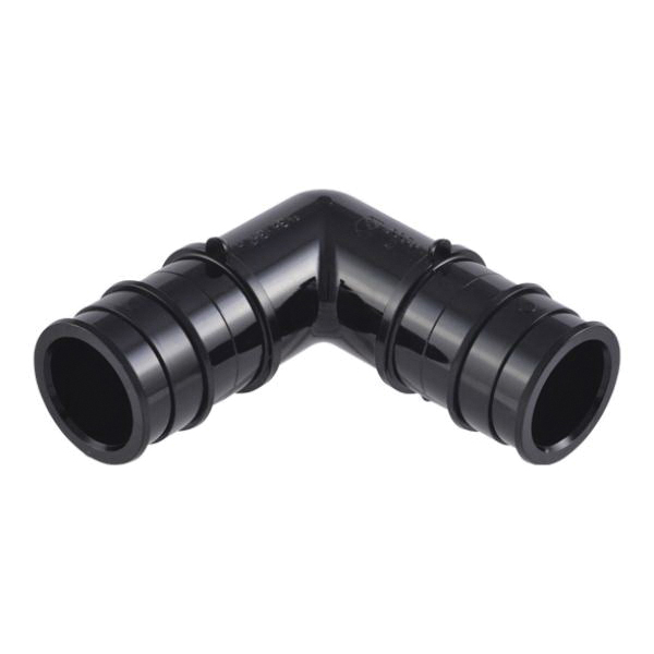 UA260A5 Elbow, 1 in, Barb, 90 deg Angle, Acudel Polymer, Black, 150 to 160 psi Pressure