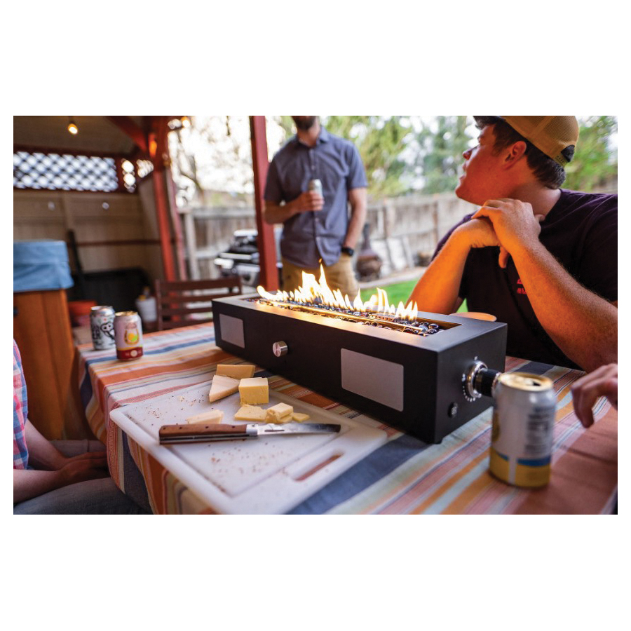 Ukiah Cascade Series TK-1028-CSCP Tabletop Gas Fire Pit, 28 in OAW, 6 in OAD, 8 in OAH, Rectangular, Propane, Steel - 5