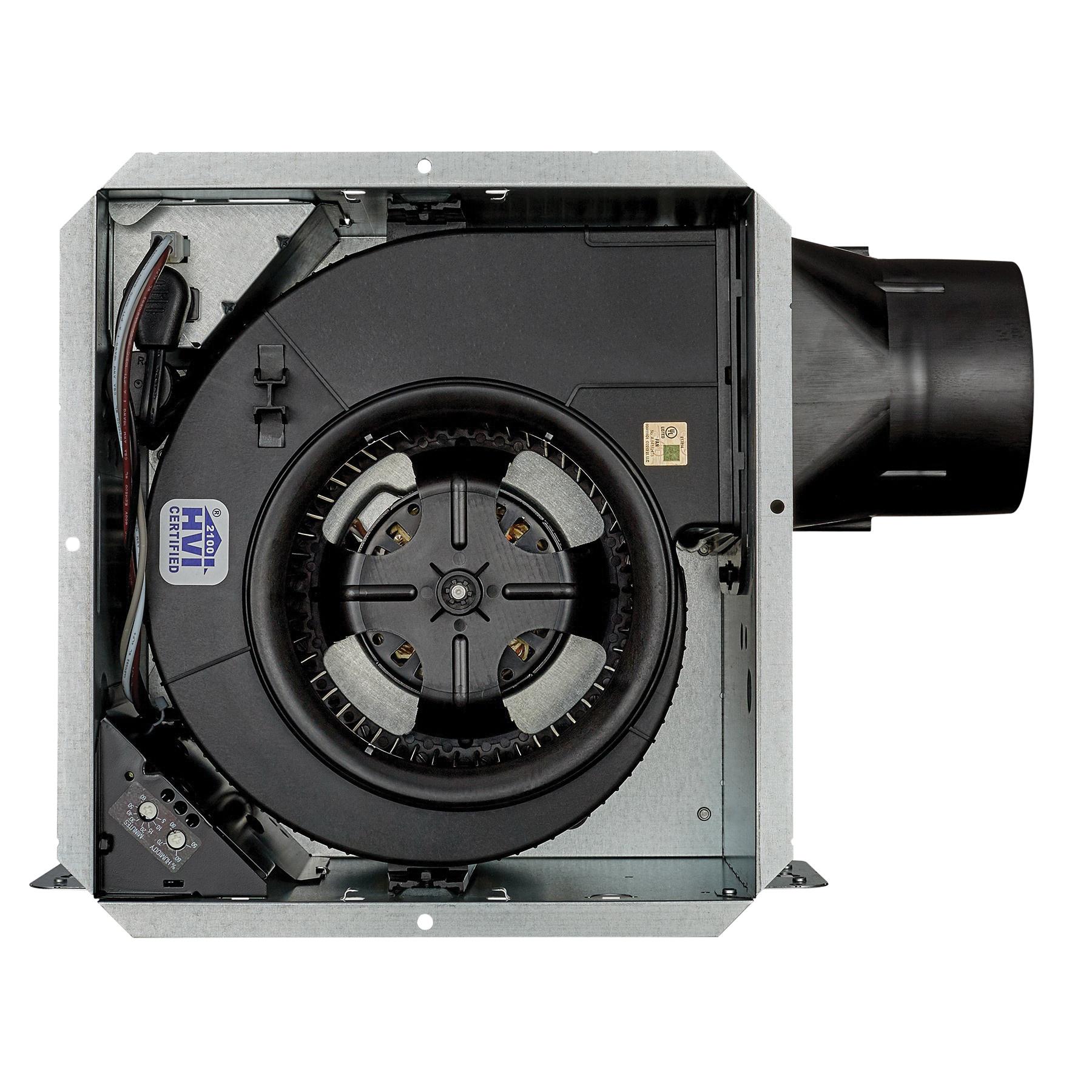 Broan Flex AE110S Humidity Sensing Ventilation Fan, 9-1/4 in L, 10 in W, 0.3 A, 120 V, 110 cfm Air, White - 4