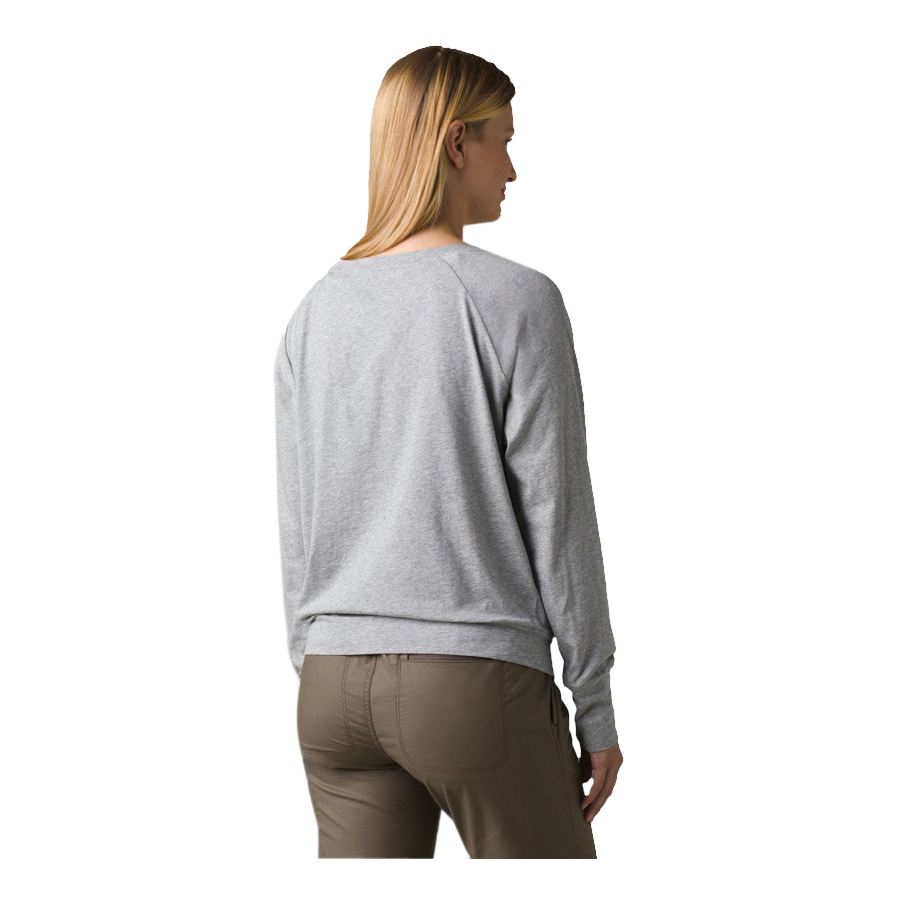 prAna Women's Organic Long Sleeve, Grey, Medium - 1