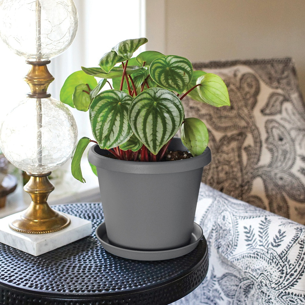 HC Companies PCP16000A42 Prima Planter, 15.98 in Dia, 12.76 in H, Round, Classic Design, Warm Gray - 1