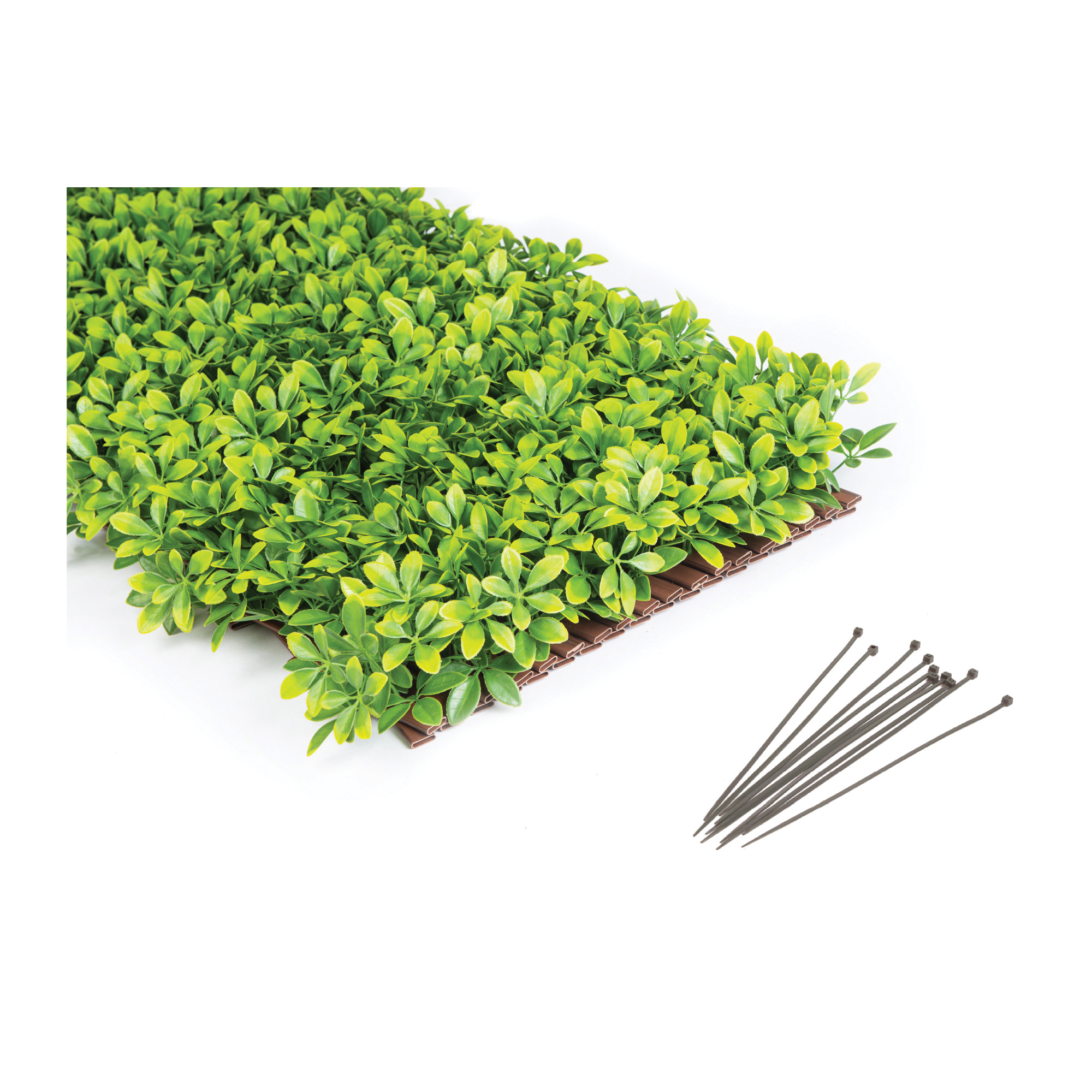 naturae decor TRP3672BR-4500-1PK Expandable Trellis, 72 in W, 36 in H, PVC, Green, Schefflera Leaves, 1/PK - 3