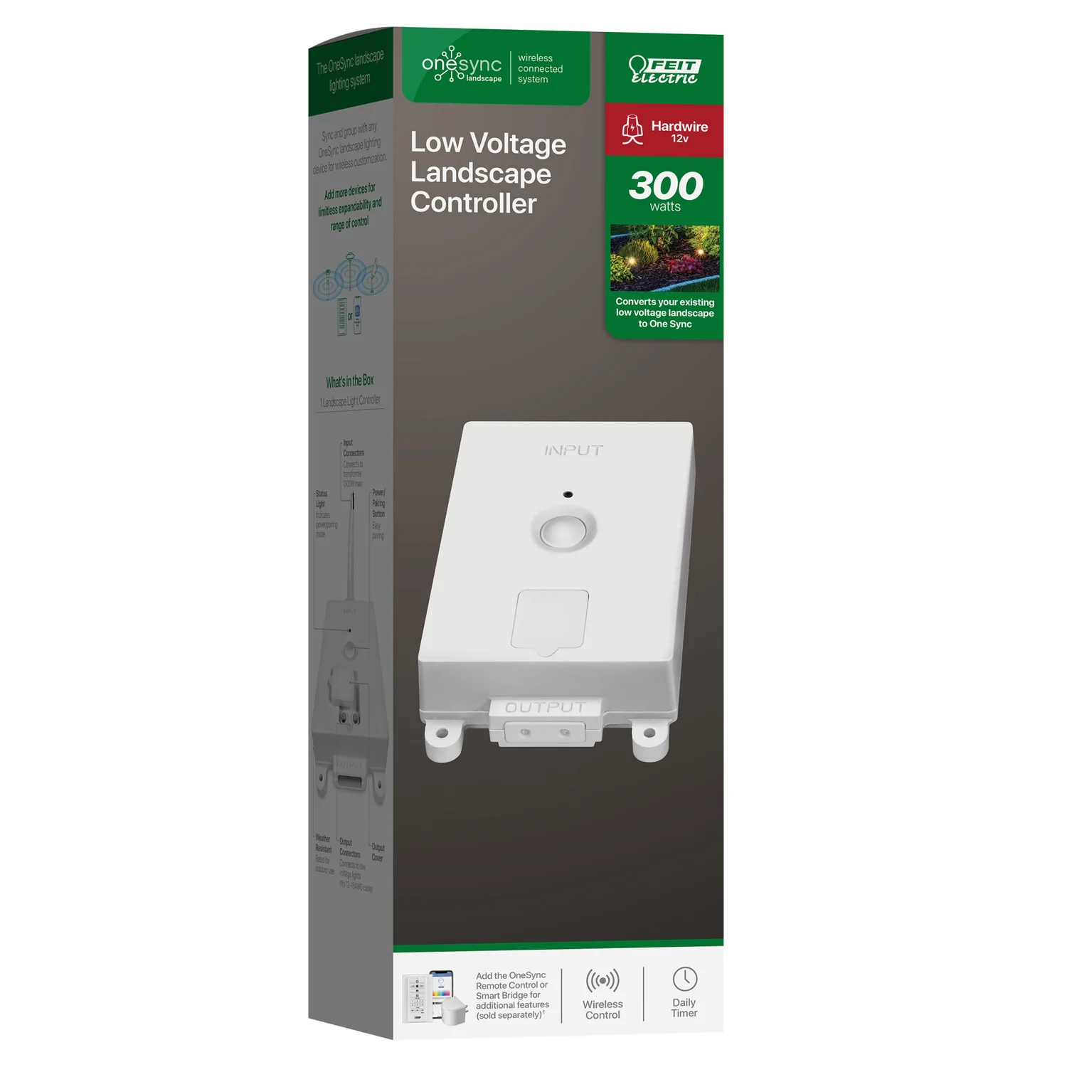 Landscape Control Box, Feit Electric, Onesync Low Voltage, 12 V, 300 W, White - 4