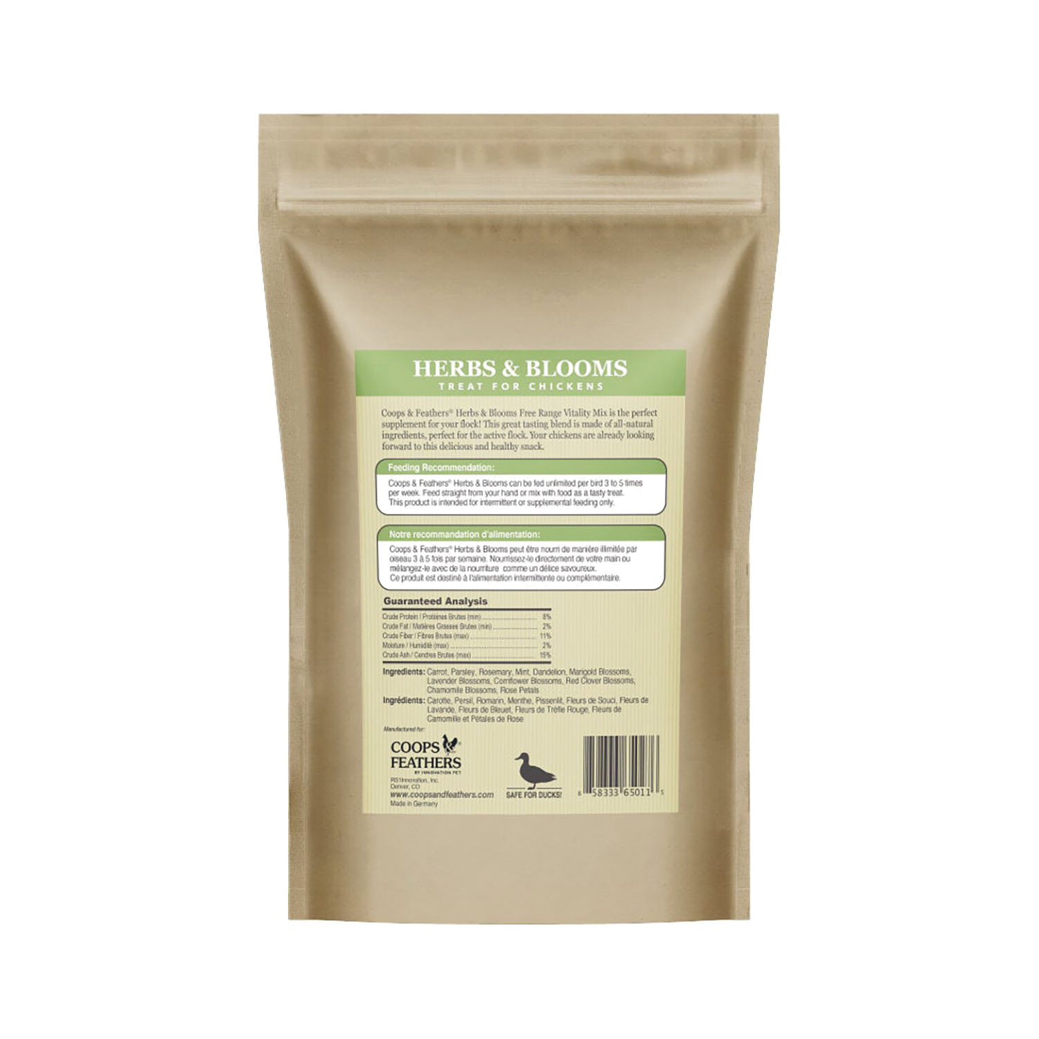 Coops & Feathers 650-11 Herbs and Blooms Poultry Treat, 10.5 oz, Bag