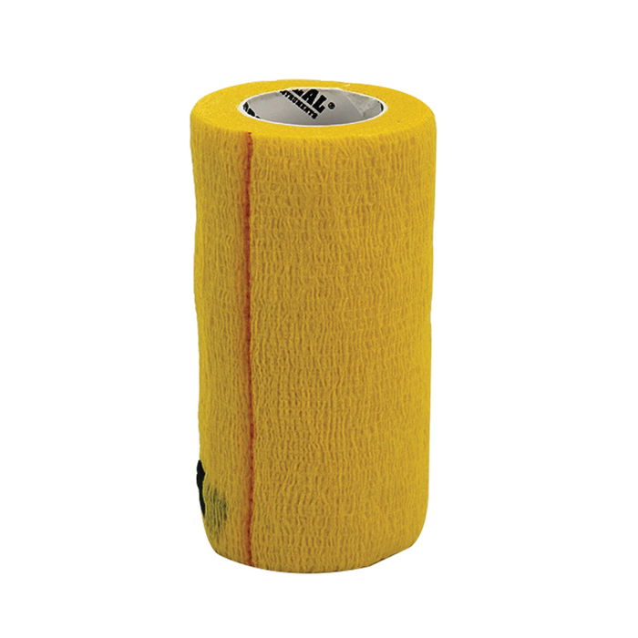 SyrFlex Series TA3400YEL-E Cohesive Flexible Bandage, 5 yd L, 4 in W, Yellow