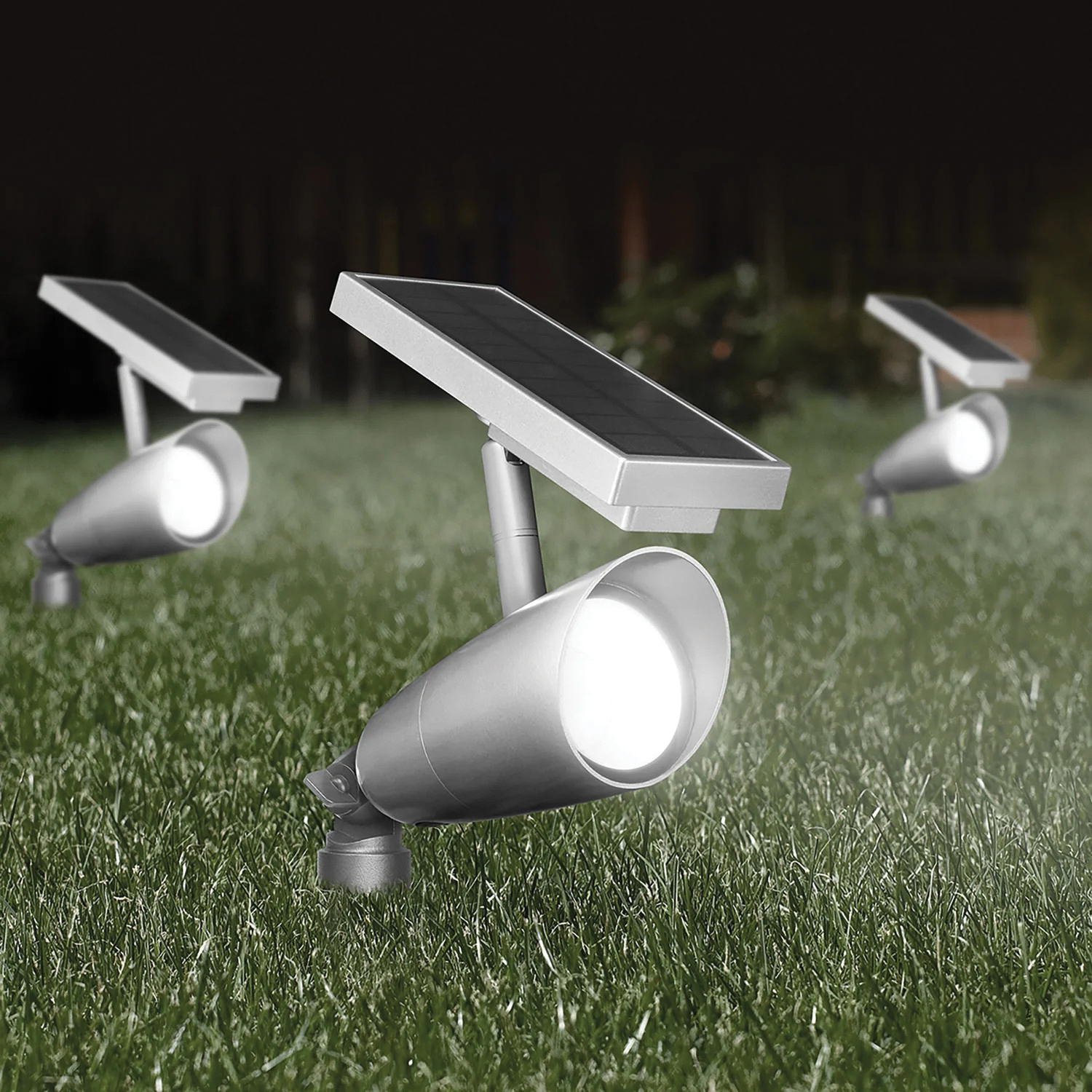 OneSync LED Landscape Solar Spotlight, Feit Electric, 100 Lumens Aluminum Fixture, Nickel Finish - 4
