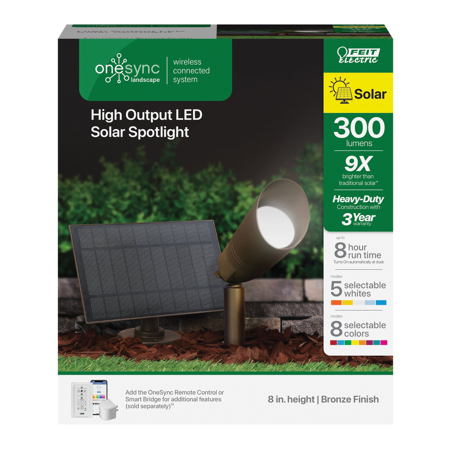 Feit Electric SPOT/PANEL/SYNC/RP Landscape High-Output Light, LED Lamp, Aluminum Fixture, Bronze, 1/PK - 2