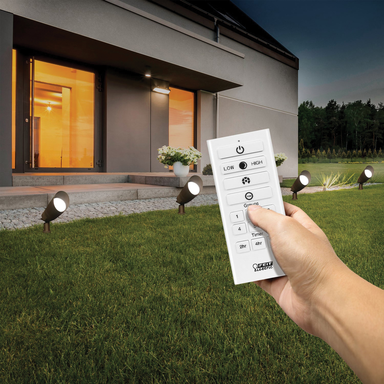 Feit Electric SPOT/PANEL/SYNC/RP Landscape High-Output Light, LED Lamp, Aluminum Fixture, Bronze, 1/PK - 5
