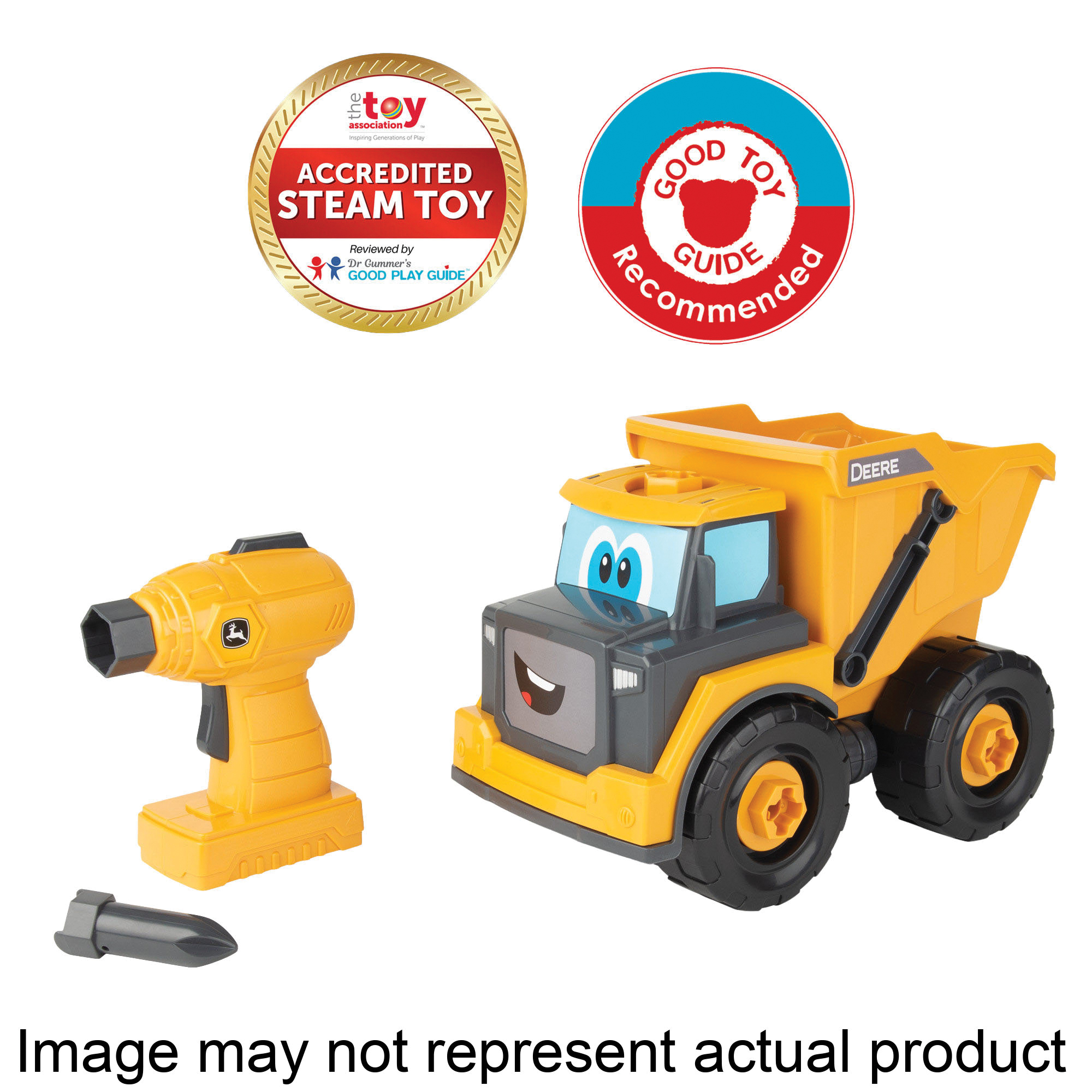 47508 Build-A-Buddy Dump Truck, 18 months and Up, Plastic, Yellow/Gray