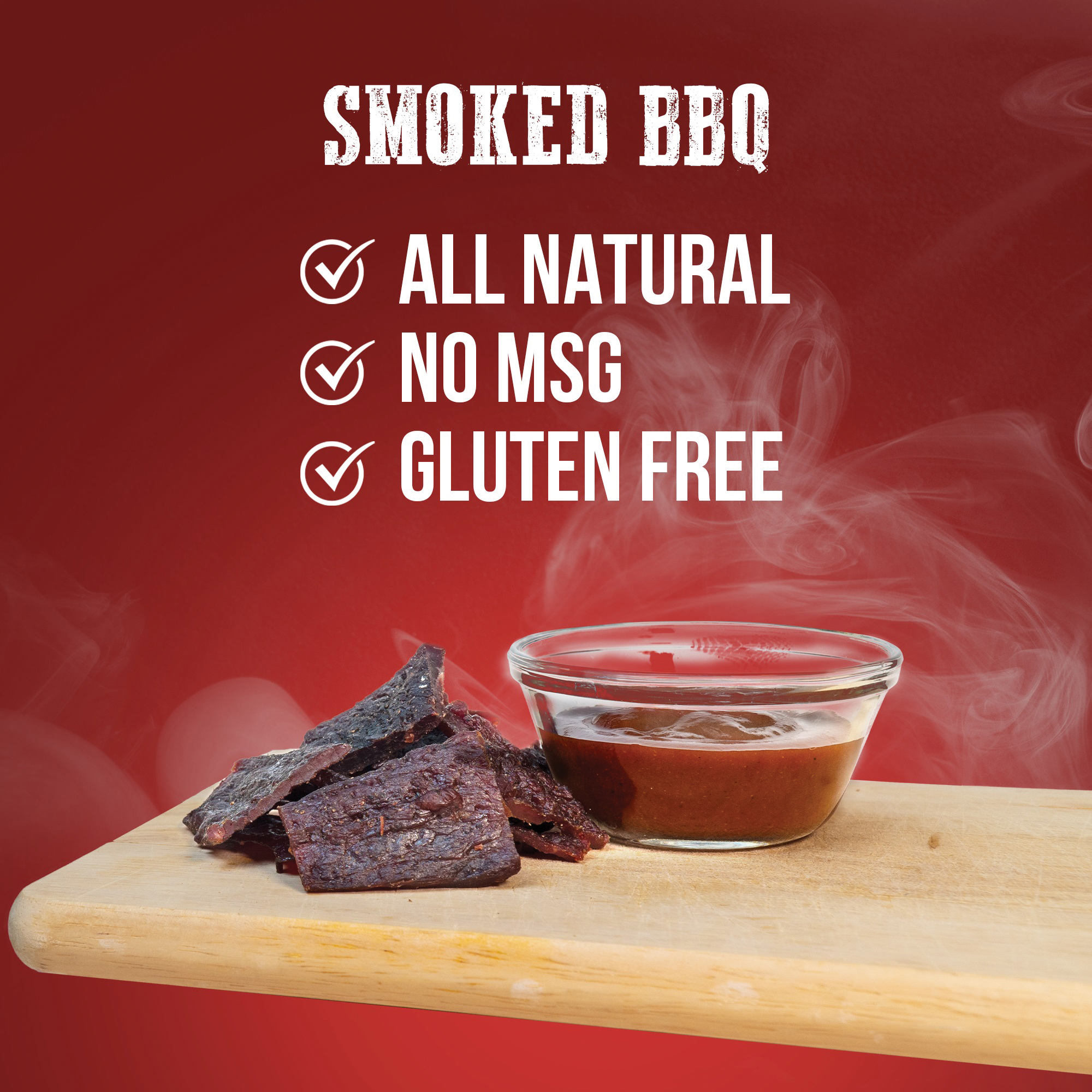 Wenzel's Farm 00378 Jerky, Smoked BBQ Beef, 3 oz - 3