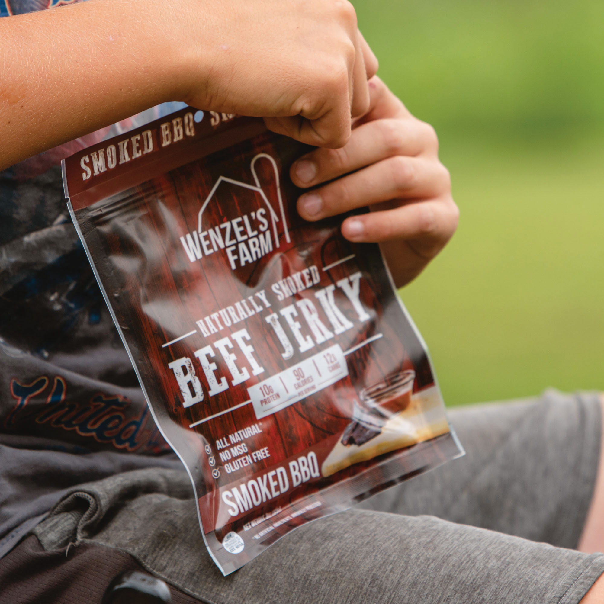 Wenzel's Farm 00378 Jerky, Smoked BBQ Beef, 3 oz - 4