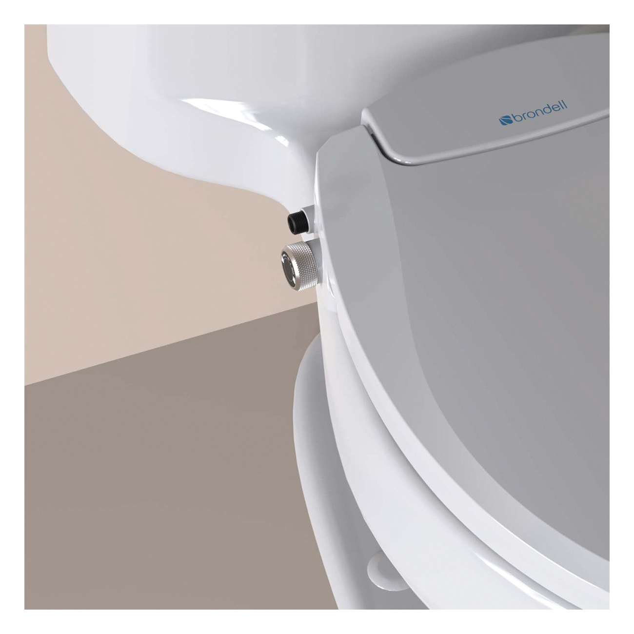 Bidet Toilet Seat, Brondell, Elongated, Plastic, White - 1