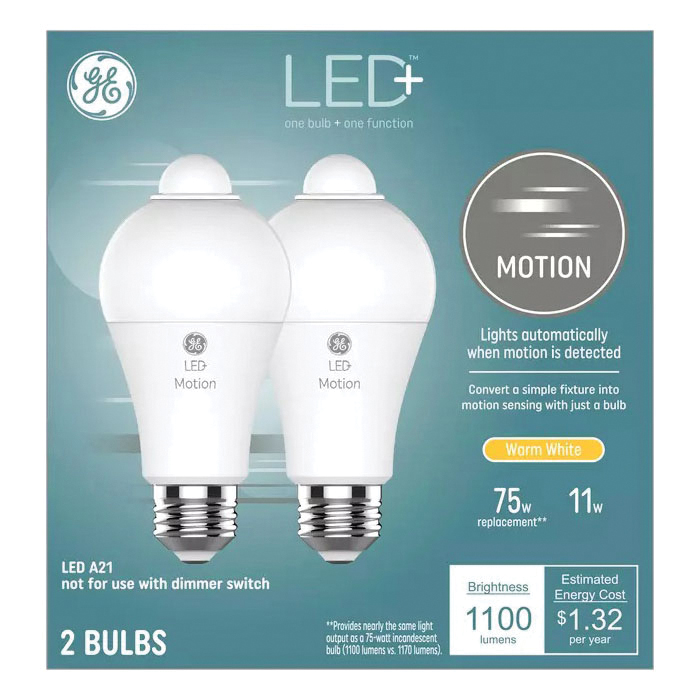 93129313 LED Light Bulb, General-Purpose, A21 Lamp, 75 W Equivalent, E26 Medium Lamp Base, White, Warm White Light