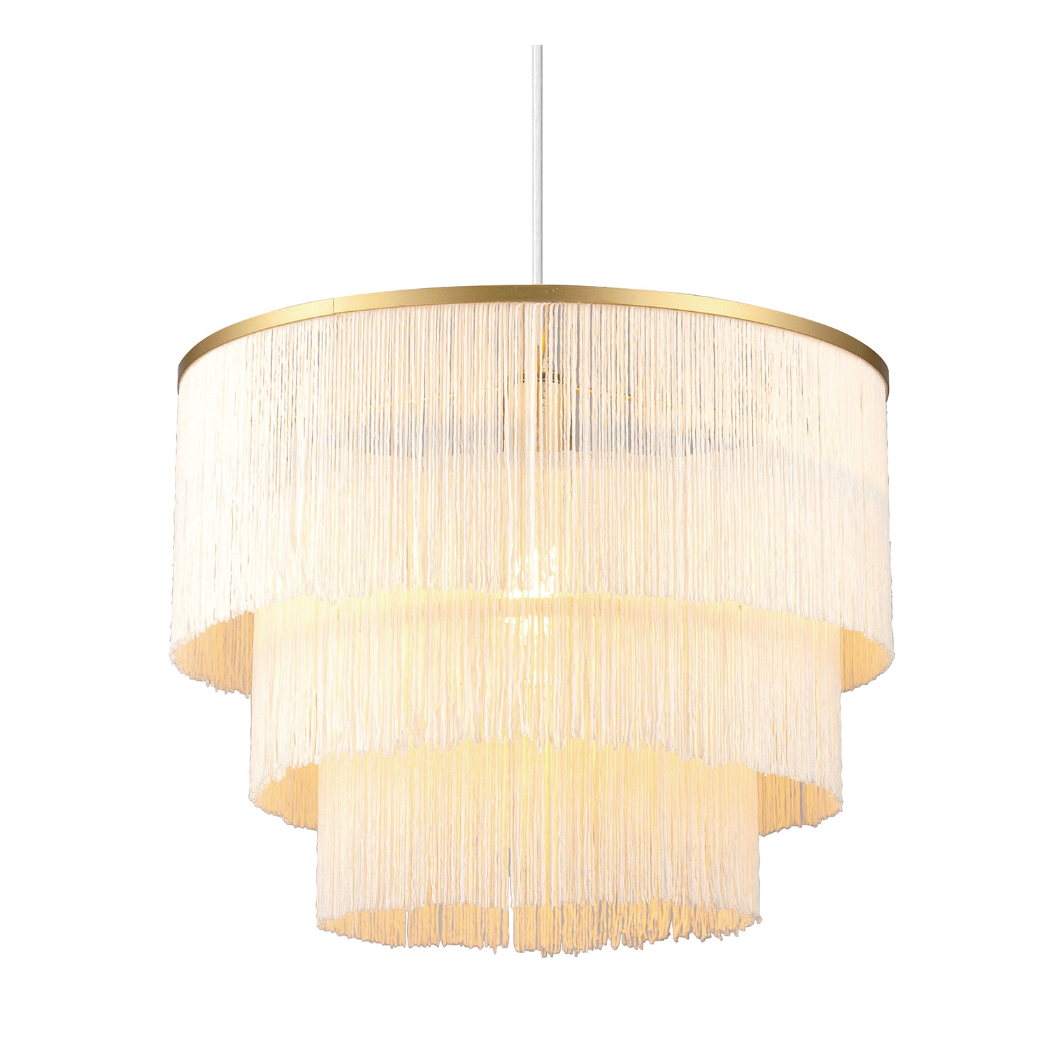 Janis Pendant Light, Globe, 1-Light, White / Gold - 3