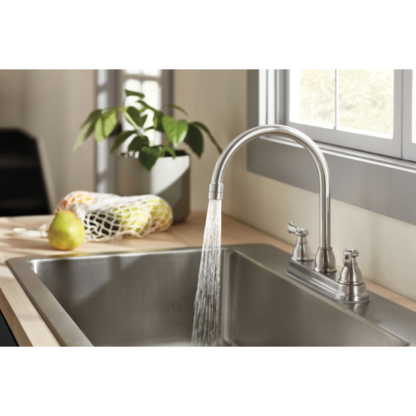 Elmhurst Kitchen Faucet, Peerless, 2-Handle, Stainless - 3
