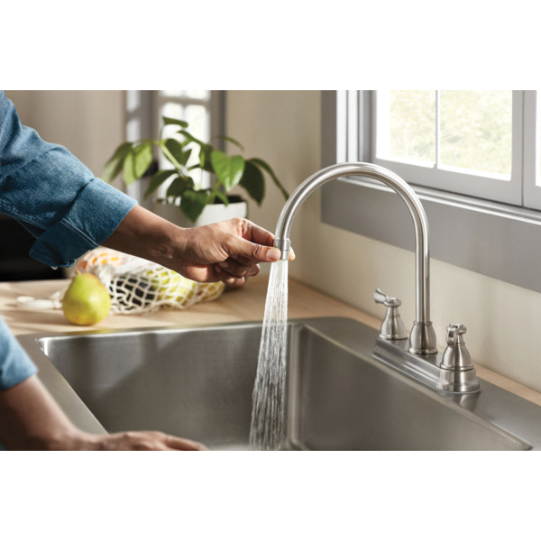 Elmhurst Kitchen Faucet, Peerless, 2-Handle, Stainless - 4