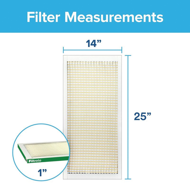 Filtrete 704-4 Air Filter, 14 in L, 25 in W, 12 MERV, 700 MPR, Cardboard Frame - 5