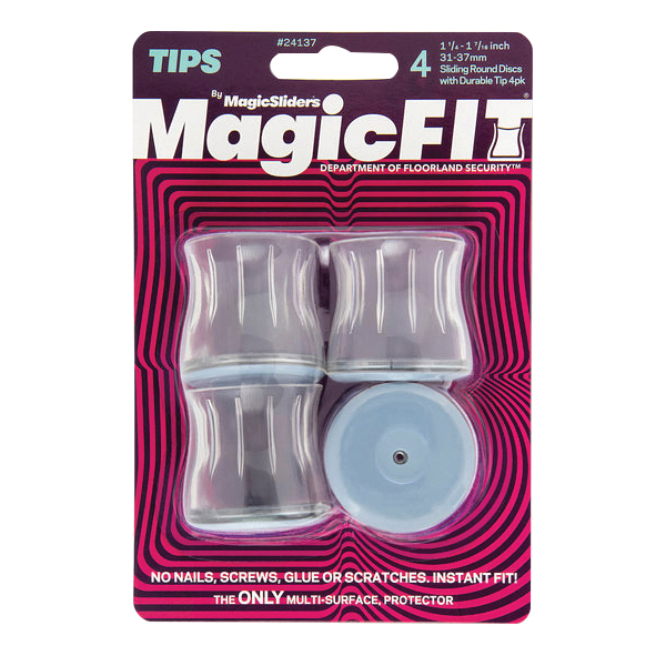 Magic Sliders 24137 Leg Tip, Round, TPE, Clear, 7 in L, 4-3/4 in W, 1-1/4 in H - 2