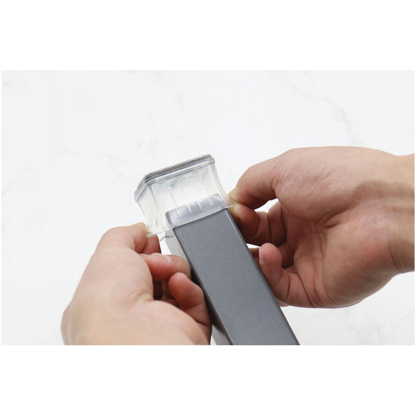 Magic Sliders 24423 Leg Tip, Square, TPE, Clear, 5 in L, 4-3/4 in W, 3/4 in H - 3