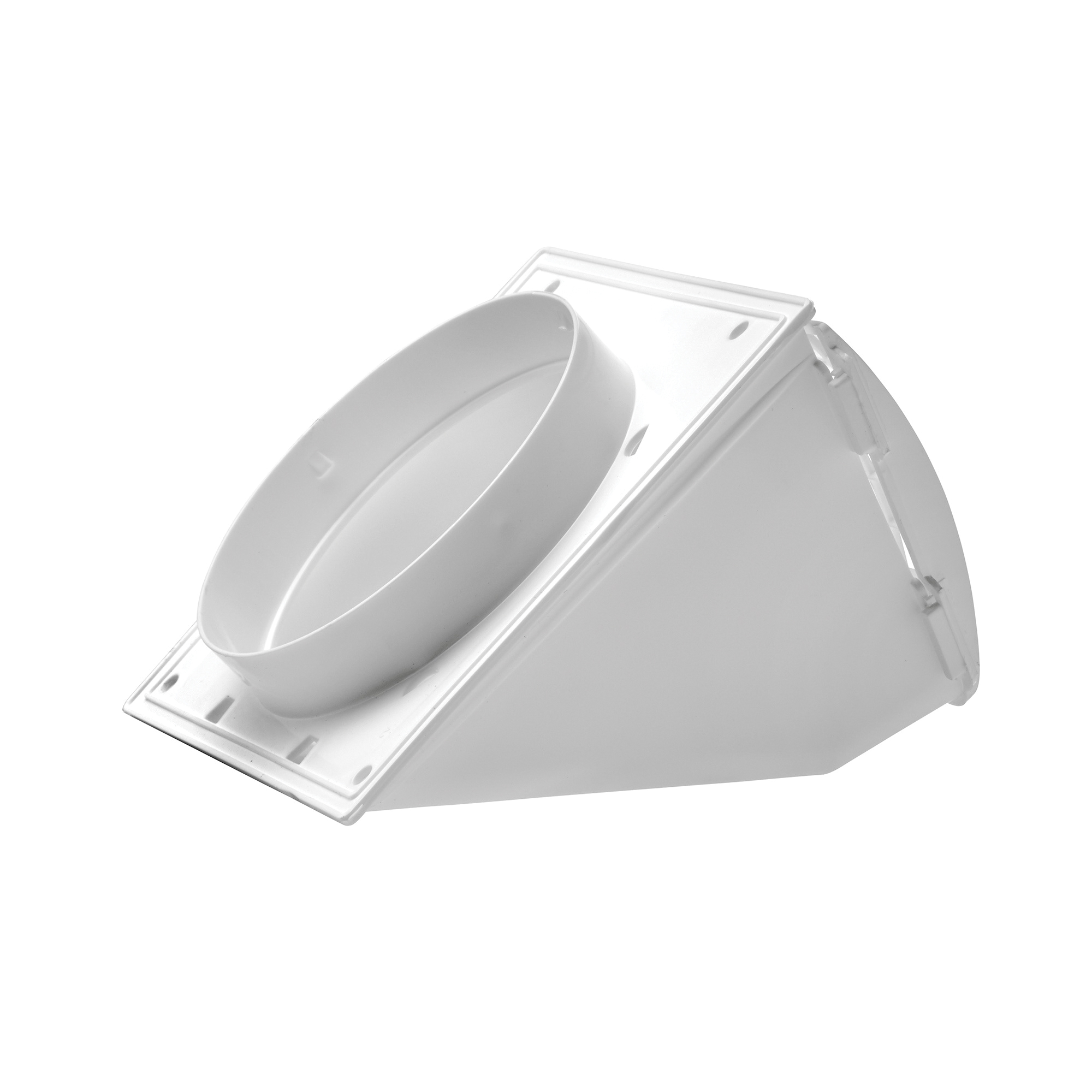 Lambro 1471W Hood Vent, 4 in Duct, Plastic Hood, White Hood