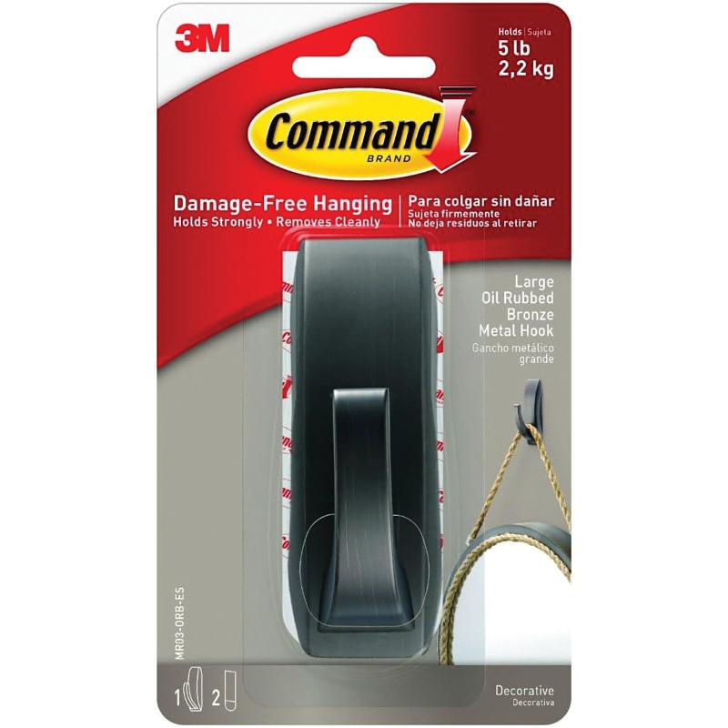 MR03-ORB-ES Large Hook, 5 lb, 1-Hook, Metal, Oil-Rubbed Bronze