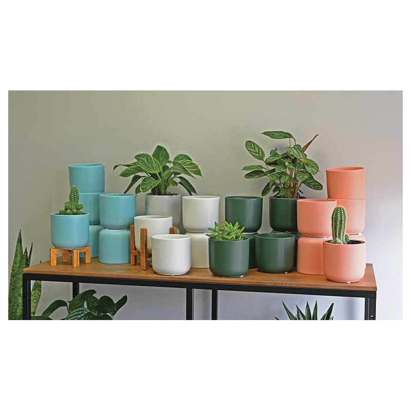 Washington Pottery Company VD1005F Element Pot, 4-1/2 in Dia, 4 in H, Fresh, Glazed - 2