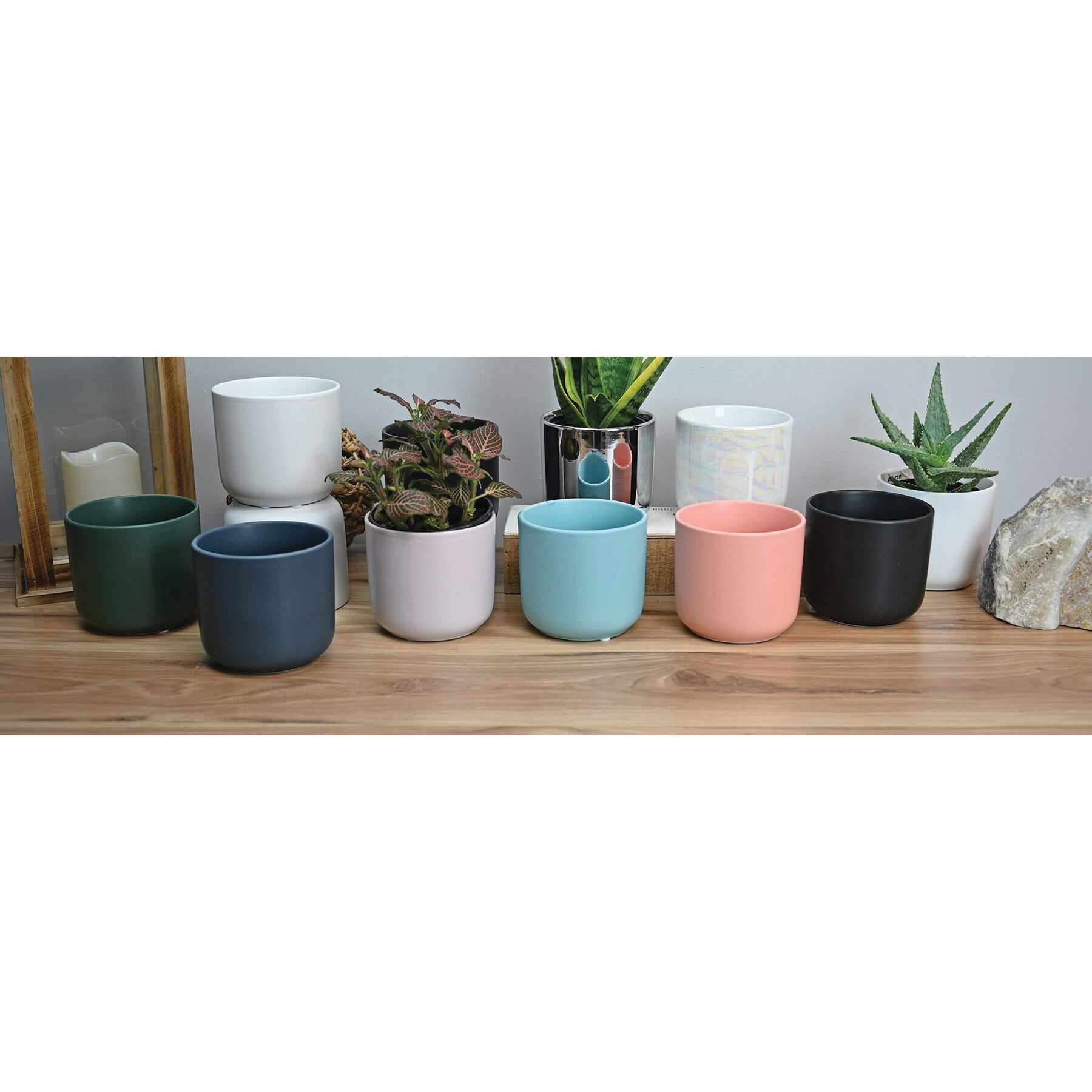 Washington Pottery Company VD1005F Element Pot, 4-1/2 in Dia, 4 in H, Fresh, Glazed - 4