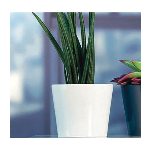 Washington Pottery Company Calypso Series 3EK17MW Pot, 7 in Dia, Terracotta, Matte White, Powder-Coated - 2