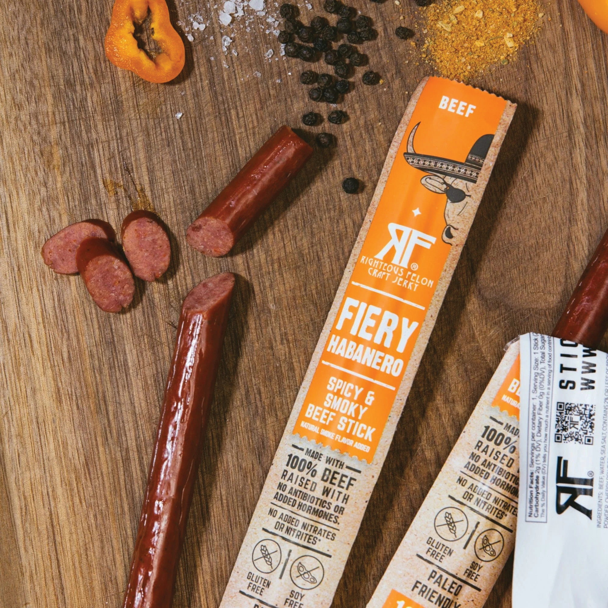 Righteous Felon Craft Jerky STICKHAB Fiery Habanero Beef Stick, 24 oz - 2