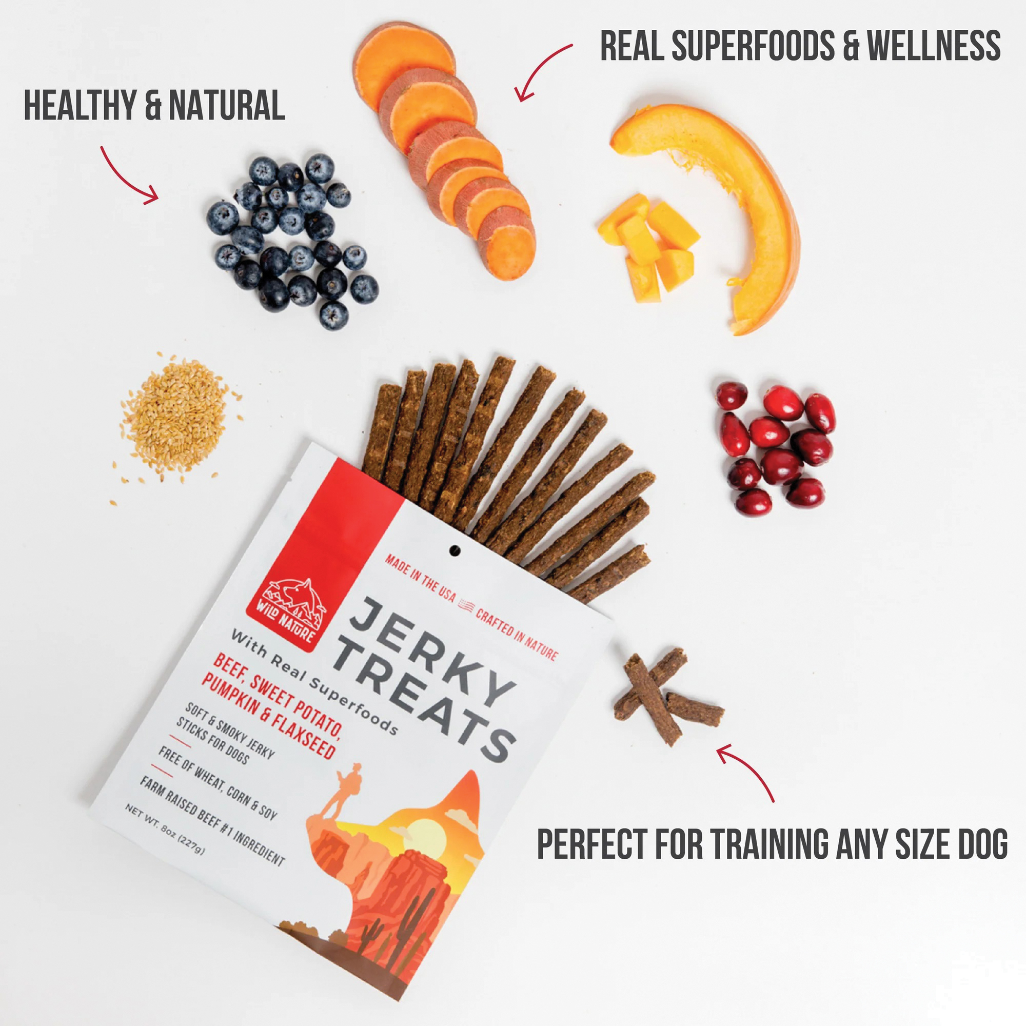 Righteous Felon Craft Jerky WILD RANGER WS-WR-BEEF Jerky Dog Treat, Stick, Beef, 8 oz - 4