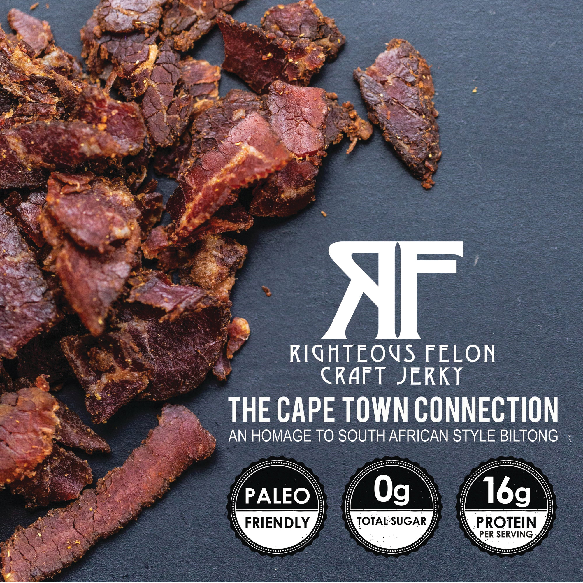 Righteous Felon Craft Jerky 1BTDG Darth Garlic Biltong, 2 oz - 3